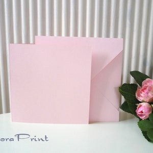 Doppelkarten quadratisch mit farblich passendem Kuvert Farbe rosa