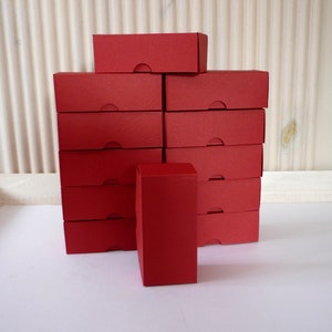6 rechteckige Geschenkschachteln Pralinenschachtel Kartonagen rot