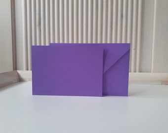 10 Doppelkarten A6 Querformat lila mit passenden Kuverts