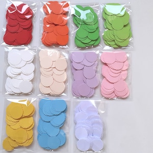 100 die cuts circle wave edge 2.5 cm - color choice