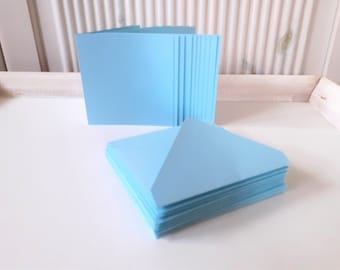 10 Doppelkarten - Faltkarten - eisblau mit passendem Kuvert
