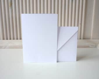 10 double cards A6 white with matching colored envelopes