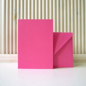 10 Doppelkarten A6 mit farblich passenden Kuverts fuchsia