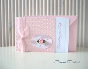 Invitation card to the christening series Mia rosa