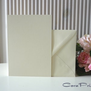 10 Doppelkarten B6 ivory elfenbein mit passenden Kuverts