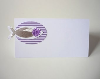 10 Tischkarten zur Taufe KommunionKonfirmation "Serie Mia lavendel"
