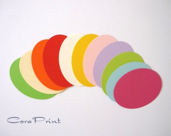 50 Stanzteile Ovale glatter Rand  - Farbe wählbar  Maße: ca. 4,4 x 3,2 cm