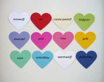 10 stamped parts hearts XXL - choice of colors