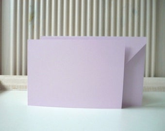 10 double cards A6 landscape format lilac with matching envelopes