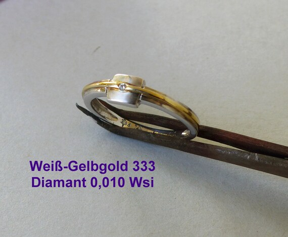 Engagement Ring White Yellow Gold 333 With Diamond No 1173 Etsy