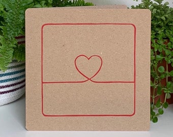 Linocut Card | Endless Love | Handprinted | Anniversary Card