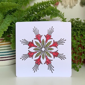 Linoprint Card | Fancy Fuschia | Handprinted Card