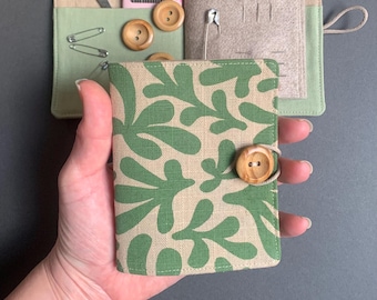 Handprinted Linen Needle Book