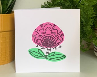 Mother's Day Card | Folk Flower II | HANDPRINTED