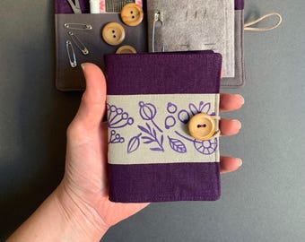 Handprinted Linen Needle Book