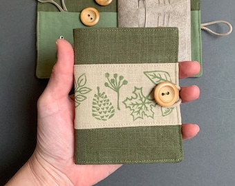 Handprinted Linen Needle Case