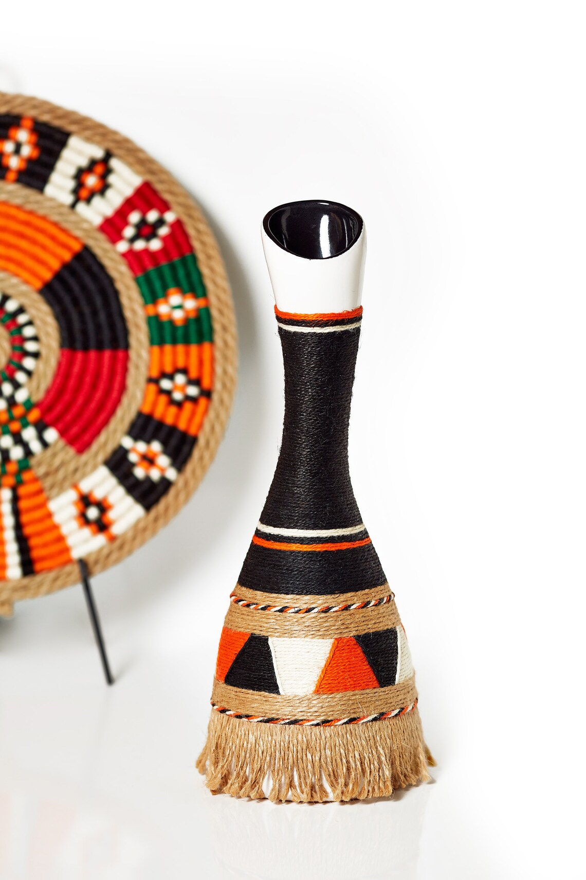 African black pottery Kenya Samburu tribal rope art unique Etsy