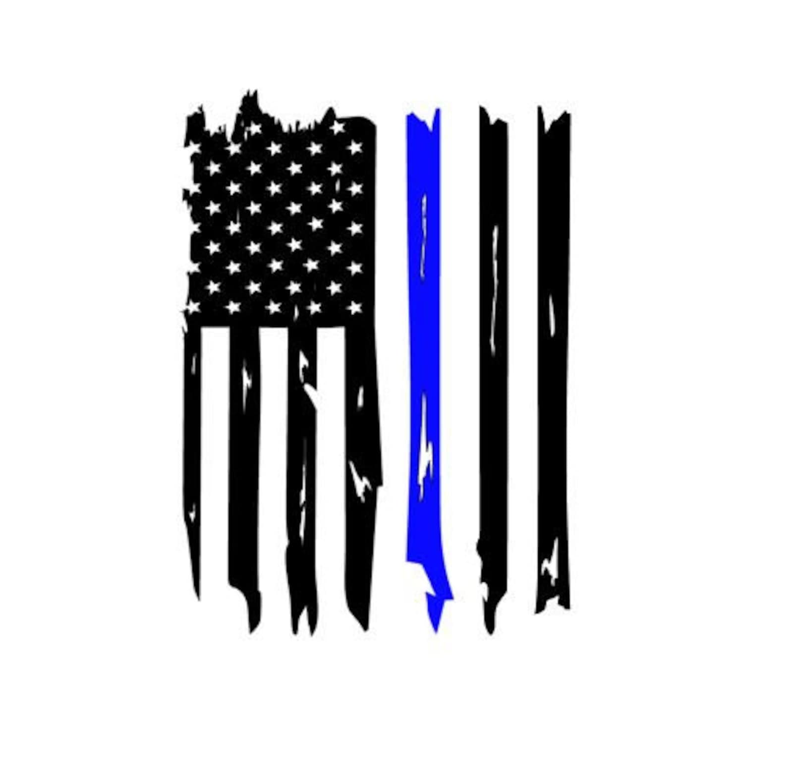 Law Enforcement Distressed Flag Decal thin Blue Line Etsy