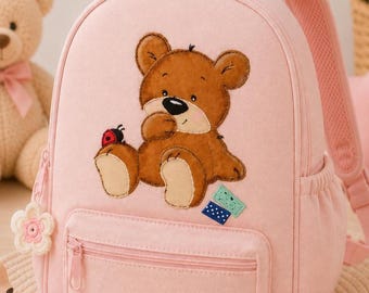 Embroidery file doodle bear with beetle