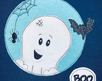 Archivo de bordado doodle fantasma Boo