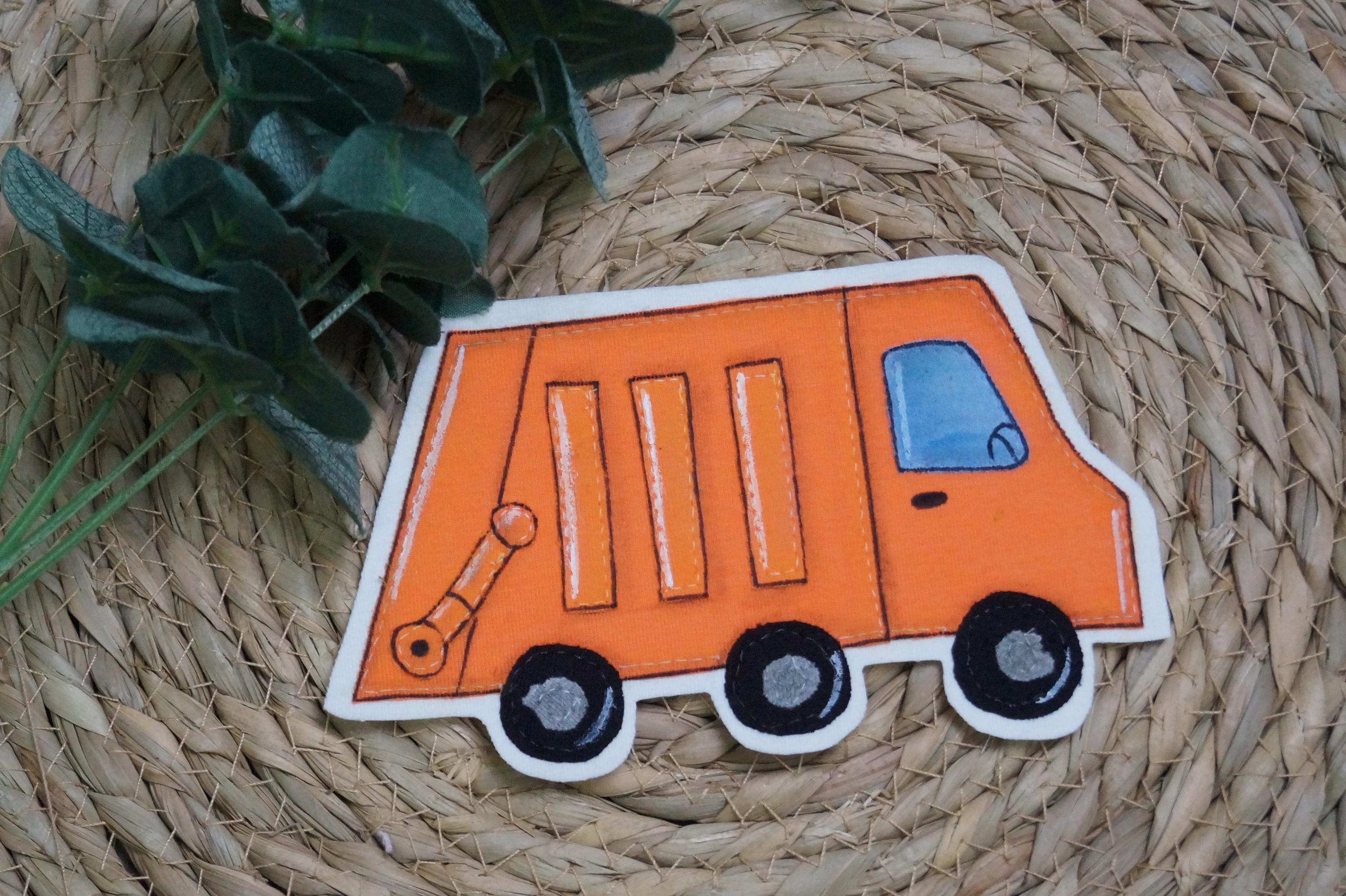 Müllauto Aufnäher 5,2x4 Cm | Bügelbild Oder Applikation
