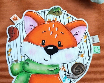 Embroidery file button fox Paco