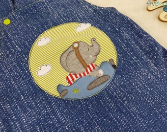 Embroidery file Doodles Button Elephant Pilot