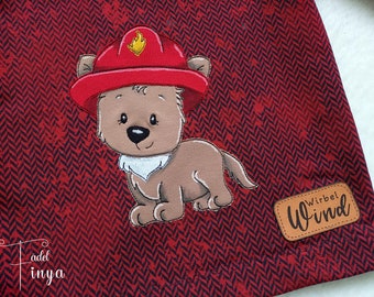 Embroidery file fire brigade dog