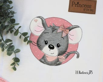 Embroidery file button little mouse