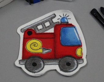 Archivo de bordado coche del departamento de bomberos