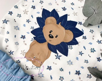 Embroidery file flowers bear
