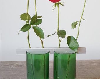 Upcycling Blumen Glasvasen 2alu