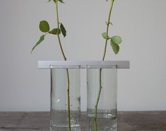 Upcycling Blumen Glasvasen 2alu