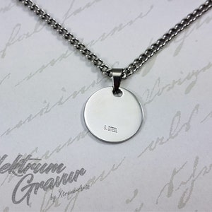 Stainless steel pendant around 25 mm including photo engraving image 3