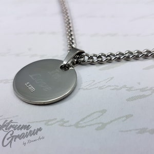 Stainless steel pendant around 25 mm including photo engraving image 2