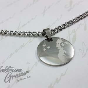 Stainless steel pendant around 25 mm including photo engraving image 1