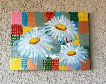 Acrylic paintings on canvas, paintings, acrylic paintings, flowers picture