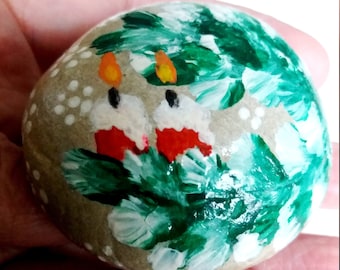 Lucky Charm Stone, Hand-Painted, Gift Stone, Decoration Modern Vintage Design Stone
