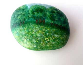 Pebble hand-painted, modern decorative design, lucky blessing