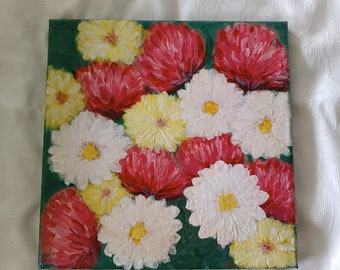 Acrylic paintings on canvas, paintings, painters, unique picture, birthday gift, summer flowers, summer mood,