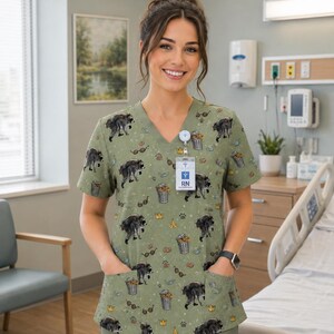 Jimothy Nurse Scrub Tee, In a World Full of Ordinary Be a Jimothy, Funny Raccoon Scrub Top and Cap, Retro Ponytail Surgical Cap, Nurse Gift