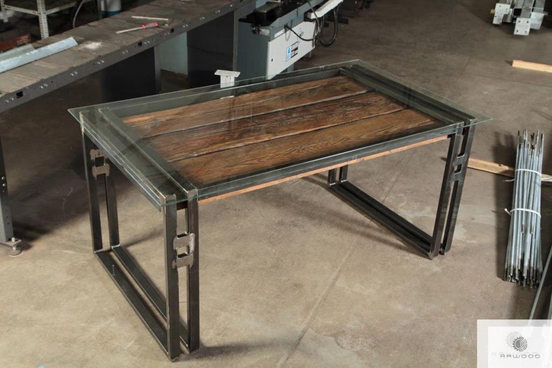 Lofttisch Tisch Esstisch Kuchentisch Holztisch Alt Holz Glas Etsy