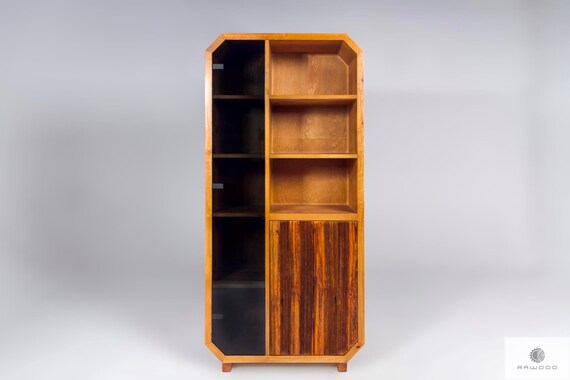 Bookcase Of Solid Wood Bookshelf Shelf Wooden Shelving Omnis Etsy