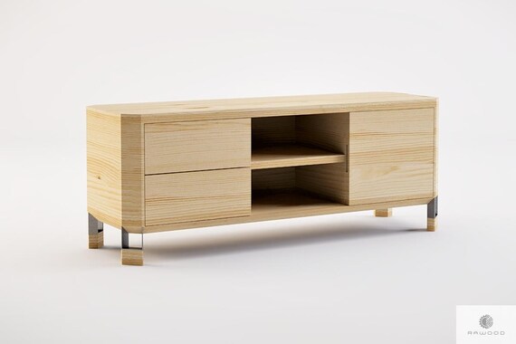 Tv Console Wood Tv Cabinet Under Tv Pine Wood Tv Table Tv Etsy Singapore