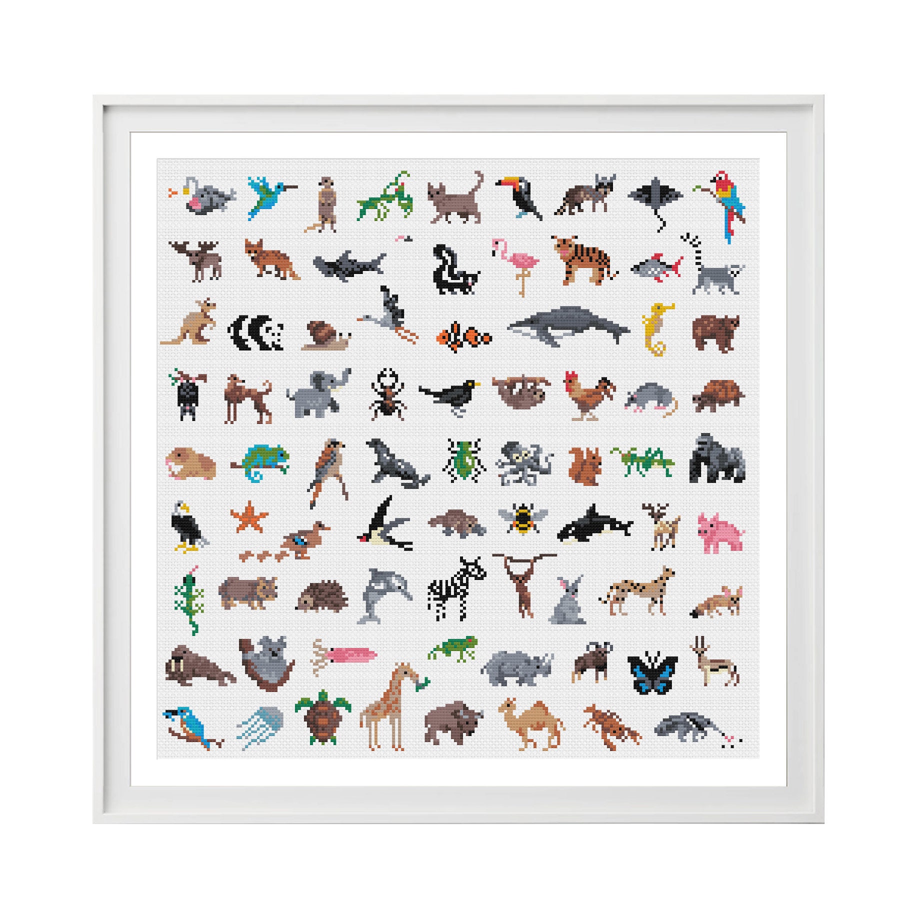 Animal Cross Stitch Pattern digital Download PDF Modern Cross Stitch Charts by Tiny Cross Stitch Co - Etsy
