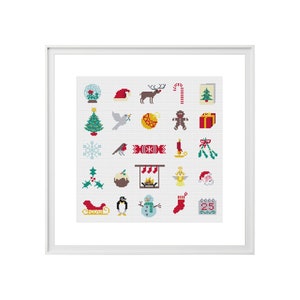 Kerstkruissteek, kruissteekpatroon (digitaal formaat PDF) - moderne kruissteekdiagrammen van Tiny Cross Stitch Co