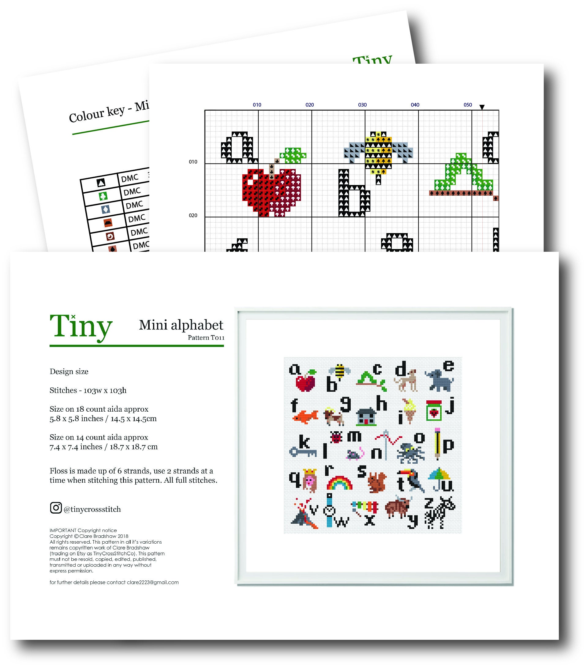 Alphabet Cross Stitch Pattern digital Format PDF Mini - Etsy