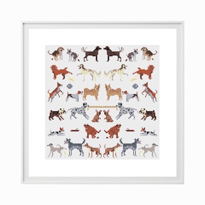 Things Dogs Do - Dog Cross Stitch Pattern (Digital Format PDF) -  Modern Cross Stitch Charts by Tiny Cross Stitch Co
