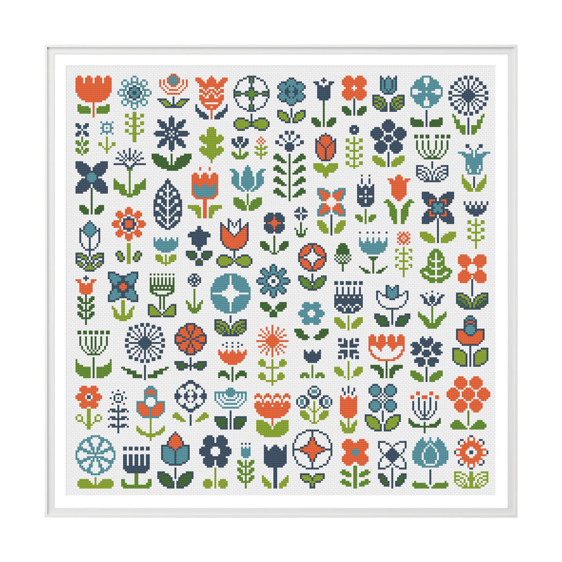 Needlepoint Sewing & Fiber Daisy Flowers Royal Flower Cross Stitch