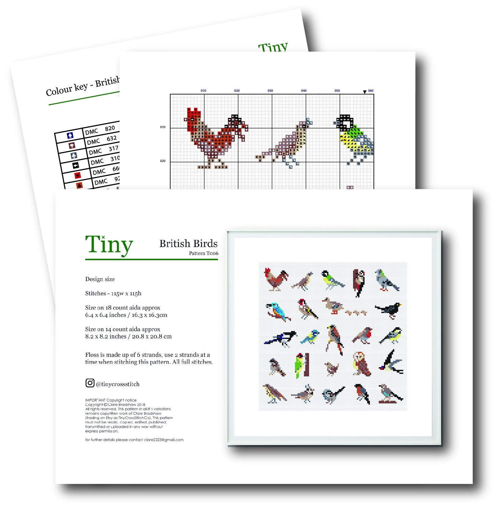 Bird Cross Stitch Pattern digital Format PDF British Birds Etsy